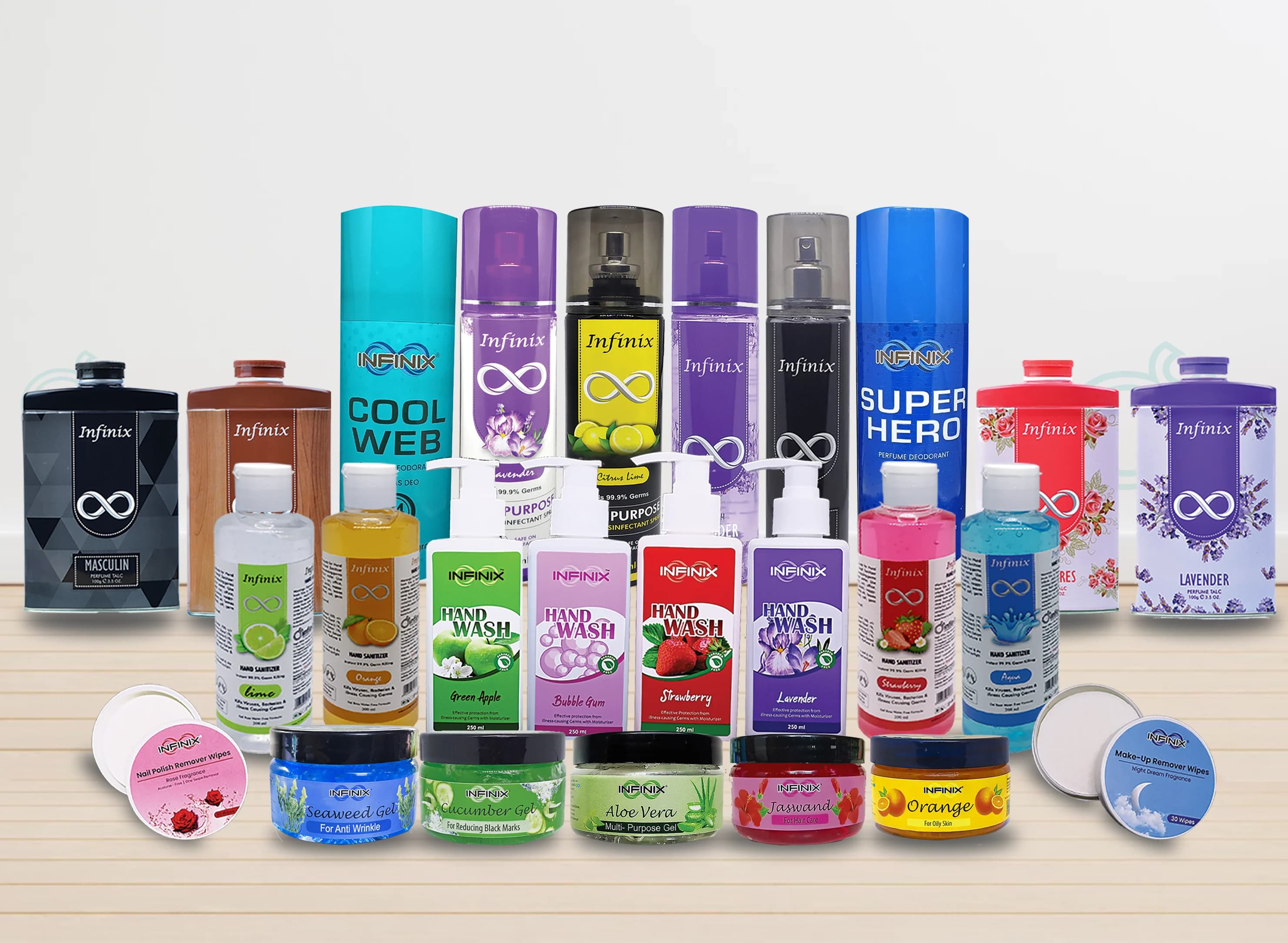 The full Infinix product range, arranged together